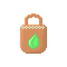 Illustration Vector Graphic Of Go Green Bag Pixel Art Style	
