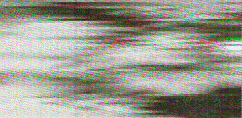 Aufkleber - Glitched and distorted TV screen with static pixel noise.