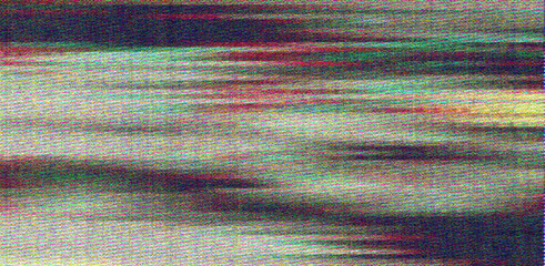 Aufkleber - Glitched and distorted TV screen with static pixel noise.