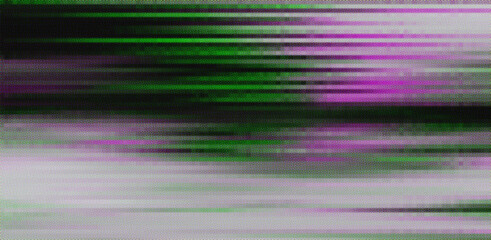 Aufkleber - Black and white static noise of a TV screen. Glitched and distorted background.