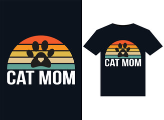 Wall Mural - Cat Mom illustrations for print-ready T-Shirts design