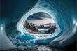 landscape with glacier and ice made with generative ai