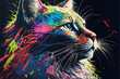 kot abstrakcja, abstrakcyjny, malowany, obraz olejny