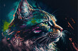 kot, kotek, abstrakcja, abstrakcyjny, malowany