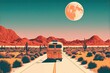 © horace - highway road horizon moon vintage adventure