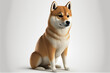 Illustration of meme dog, shiba inu, japanese dog (doge, doge coin)
