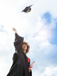 © J Maas/peopleimages.com - Black woman, graduation and cap in air for celebration, happiness or success with diploma for studying at campus. University student, gen z girl and happy for goal, vision and achievement at academy