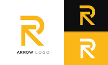 Vector Abstract Letter R Arrow Logo Design Concept.