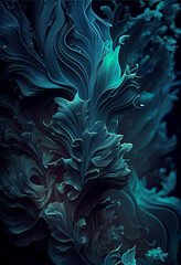 Poster - Beautiful illustrations blue  abstract background with waves