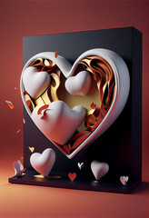 Poster - St. Valentine's Day style concept Background.	heart shaped box with hearts