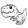 Vector illustration of cartoon dinosaur, Tyrannosaurus Rex, Coloring book for kids
