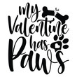 My Valentine has Paws T-shirt Design