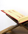The holy book of Islam, the Holy Quran, on a wooden lectern, the open quran on the lectern, Islam and the Holy Quran,