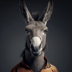 Poster - Donkey in sportswear