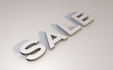Poster - 3D text SALE on a light gray background with a shadow. Buying or selling.