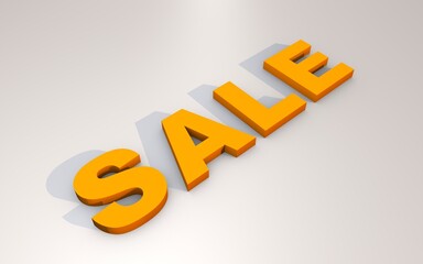 Poster - 3D text SALE on a light gray background with a shadow. Buying or selling.