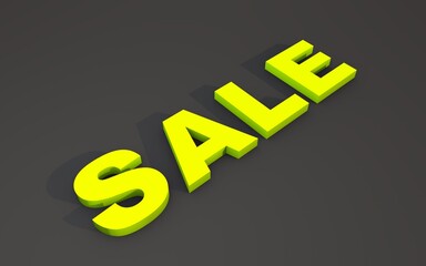 Poster - 3D text SALE on a gray background. Buying or selling.