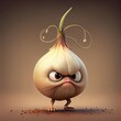 Cute Onion Cartoon Character, Generative AI. Digital Art Illustration