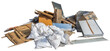 Isolated PNG cutout of trash on a transparent background, ideal for photobashing, matte-painting, concept art
