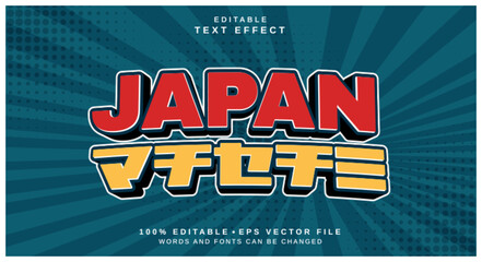 Editable text style effect - Japan text style theme.