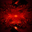Abstract red fractal background. Generative AI.