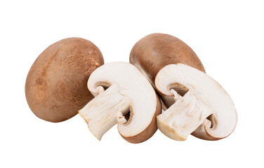 Wall Mural - Fresh champignon mushrooms isolated on transparent png