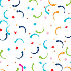 Poster - Seamless pattern with little rounded stars background.