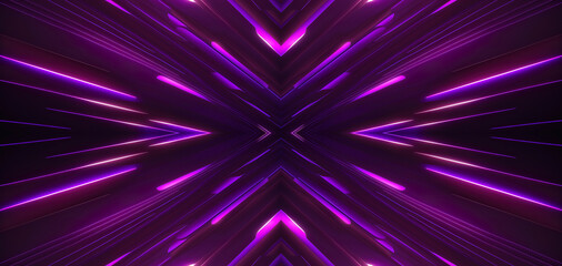 Sticker - Abstract purple neon background with rays and lines, light movement. Pink neon, purple neon, blue neon. AI