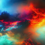 Fototapeta Natura - colourful clouds coloful generative AI