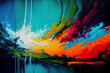 Abstrac Water Acrylic Painting Generative AI