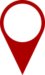 Poster - Red Location Pointer Pin or You Are Here Marker Sign Symbol Icon with Empty Space for Text or Image. Vector Image.