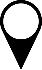 Poster - Black Location Pointer Pin or You Are Here Marker Sign Symbol Icon with Empty Space for Text or Image. Vector Image.