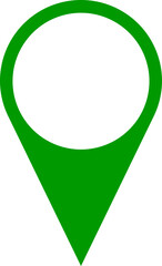 Poster - Green Location Pointer Pin or You Are Here Marker Sign Symbol Icon with Empty Space for Text or Image. Vector Image.