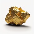 Detailed illustration of a shiny gold nugget isolated on a white background, generative ai