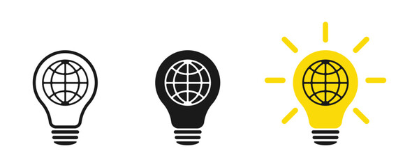 Poster - Bulb - website. Set of illustrations