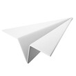 white origami paper plane deliver message symbol interface theme 3d icon render illustration isolated