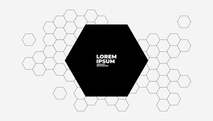Poster - geometric hexagon lines connection banner template. vector illustration