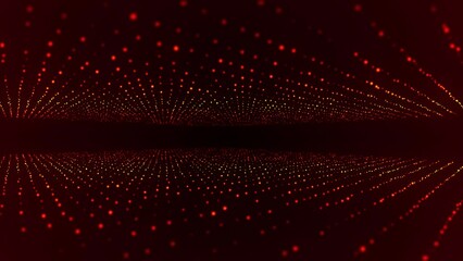 Poster - Dynamic wave of glowing particles. Abstract digital background. Data flow information. Concept of digital communication. Big data visualization. 3D rendering. 4k animation.