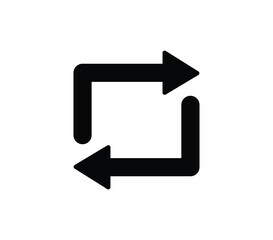Poster - Square of black arrows. Direction navigation and web design of curved pointers with multimedia vector reload