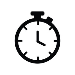 Poster - Black retro watch stopwatch. Chronometer with measurement of minutes and seconds for work and sports competitions with calculation of temporal vector velocity