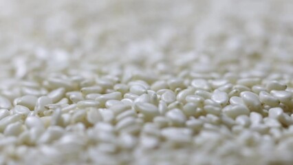 Poster - a large pile of sesame seeds rotates in circle
