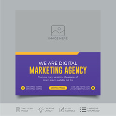 Wall Mural - Digital marketing social media post design template