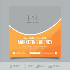 Wall Mural - Digital marketing social media post design template