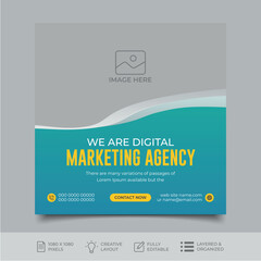 Wall Mural - Digital marketing social media post design template