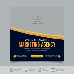 Wall Mural - Digital marketing social media post design template