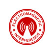 Electromagnetic interference badge logo design. Suitable for information and signal wifi