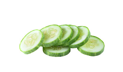 Poster - Fresh sliced   cucumber on  transparent png