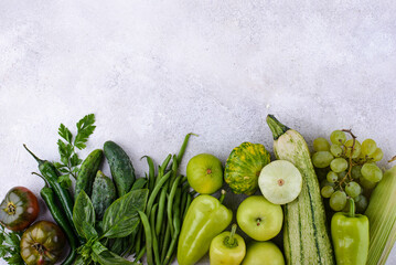 Wall Mural - Assortment of yellow and red vegetables and fruits