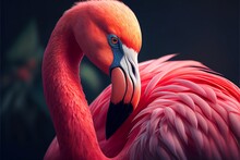 Flamingo Close-Up. Ai