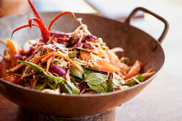 Poster - stir fried noodles with thai spicy salad